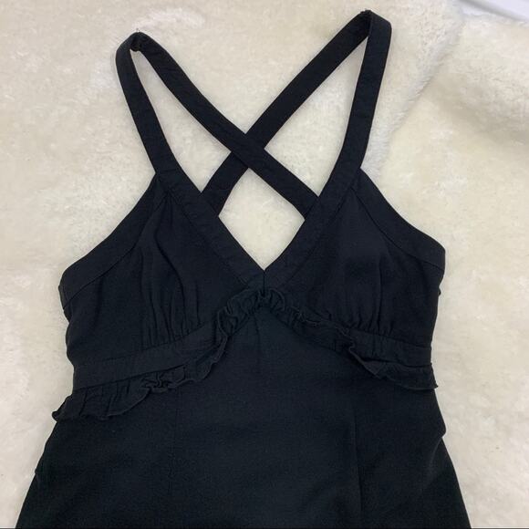 Forever 21 Maxi Sun Dress Black High Slit Medium - Picture 9 of 15